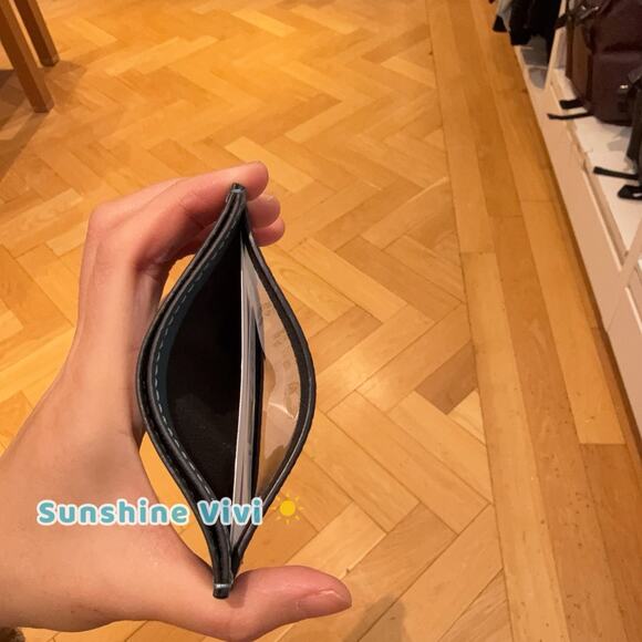 NWT Coach Slim Id Card Case In Signature Canvas CW366 Aquamarine Teal - Picture 4 of 5